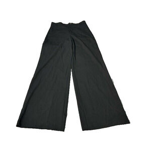 Zara Womens Pants Wide Leg Trouser High Rise Pinstriped Career Black Size‎ L